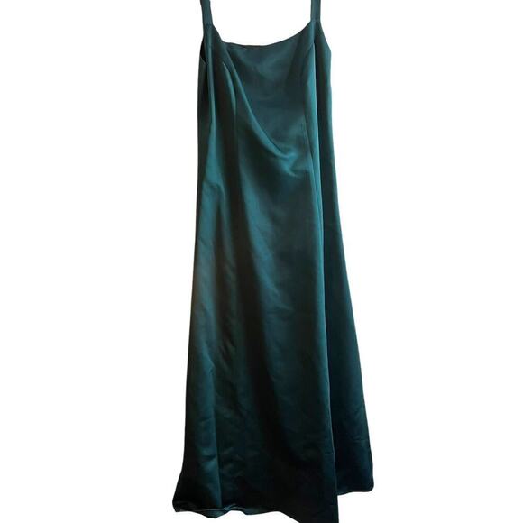 Vintage Masliyah Nusbaum Satin Turquoise Gown Evening Dress Formal Strapless - Picture 2 of 10